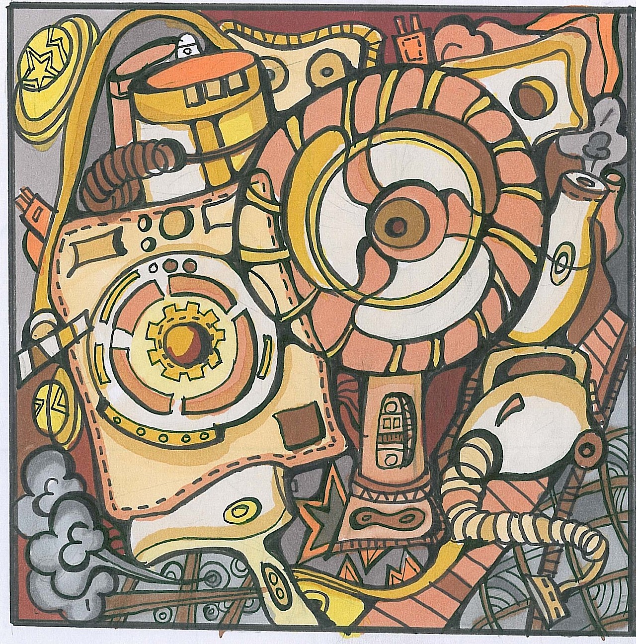 马克笔手绘《用电器表现科技》装饰插画,设计基础