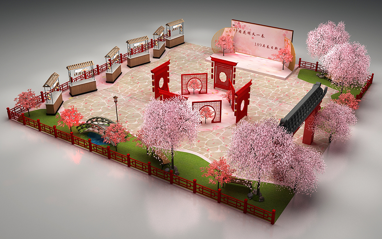 中庭美陈装饰（图ZMjA1OTU5MjQw） - 其他三维 - 站酷设计师A小余原创素材 - 站酷ZCOOL