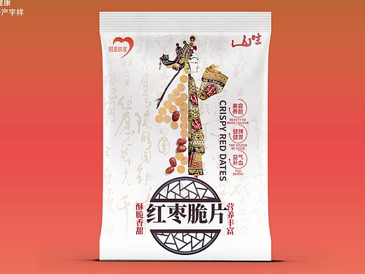 红枣脆片包装袋设计坚果包装插画包装设计