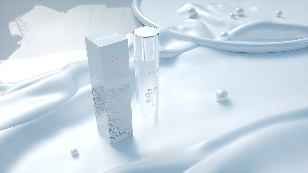 化妆水 | 恒瑞玫瑰保湿润肤水|平面|包装|兔小子爸爸 - 原创作品