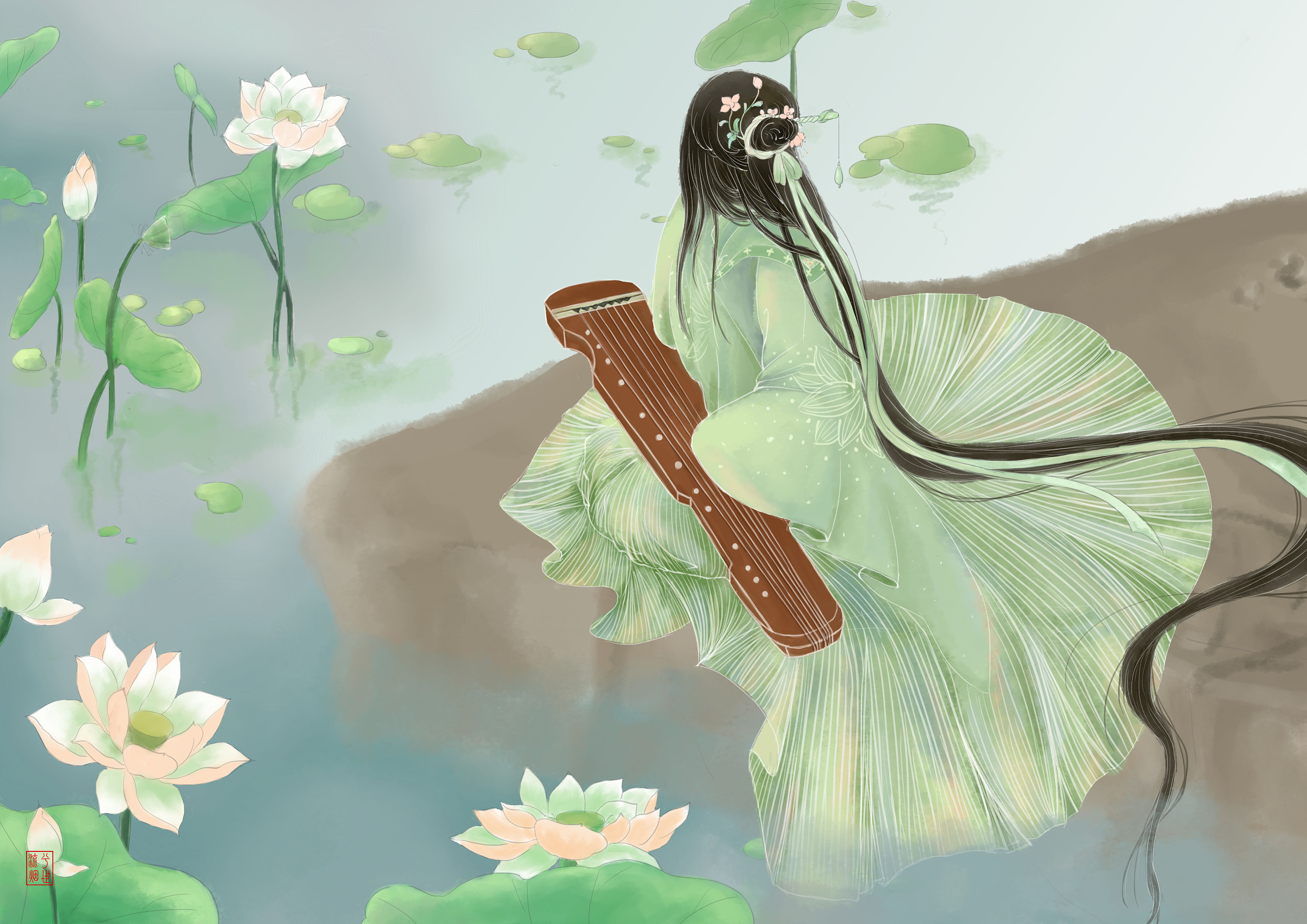 荷花 完成|插画|商业插画|兮世流烟 - 原创作品 - 站酷 (zcool)