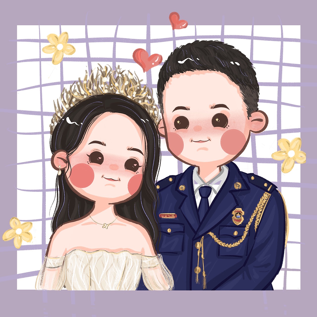 婚纱结婚照手绘