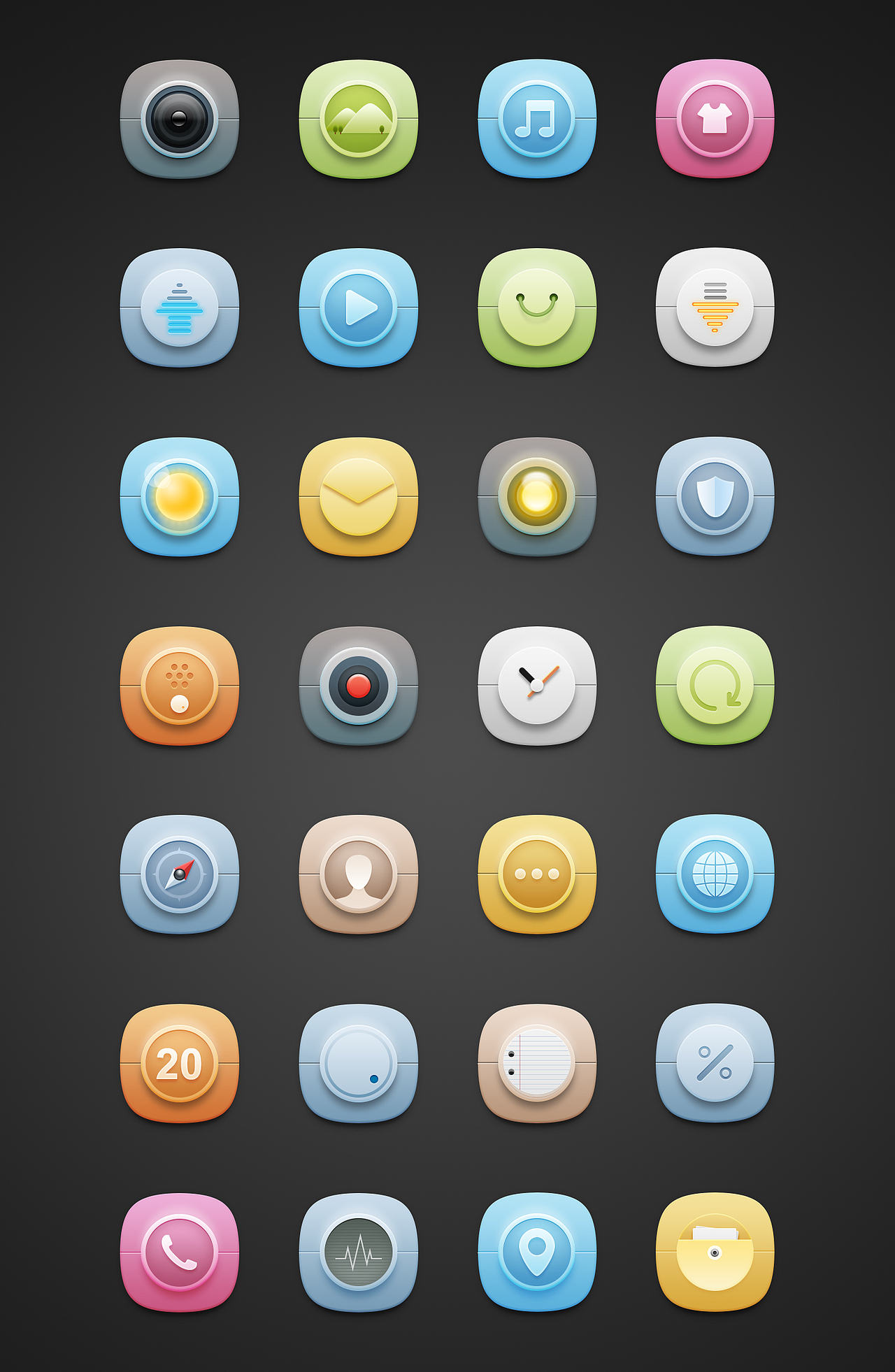 手机系统图标28个(临摹+修改)