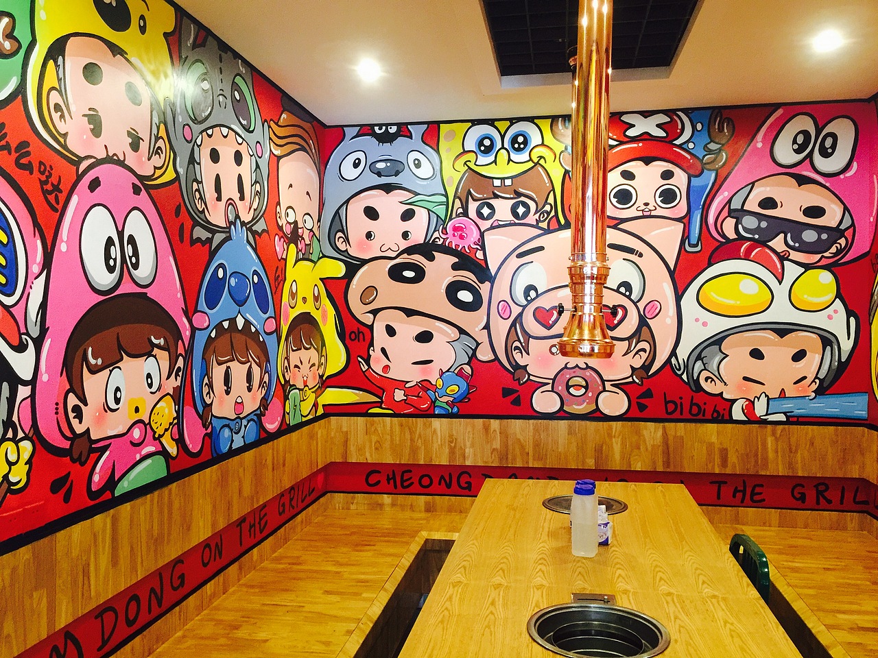 清潭洞烤肉店墙绘第二弹（图ZNTI1MjY3MTY=） - 新锐潮流插画 - 站酷设计师痞子JACK原创素材 - 站酷ZCOOL