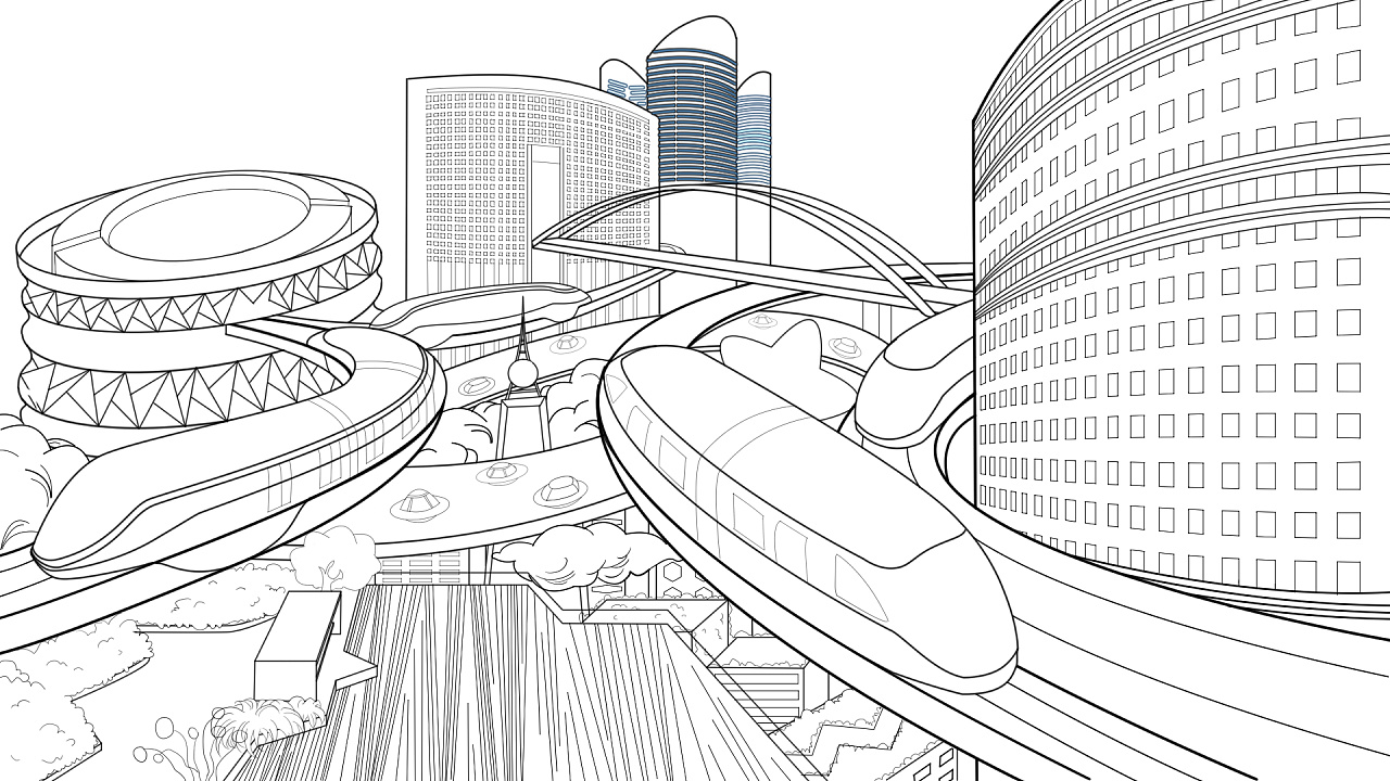 比亚迪——"筑梦云端,城就未来"插画参赛稿