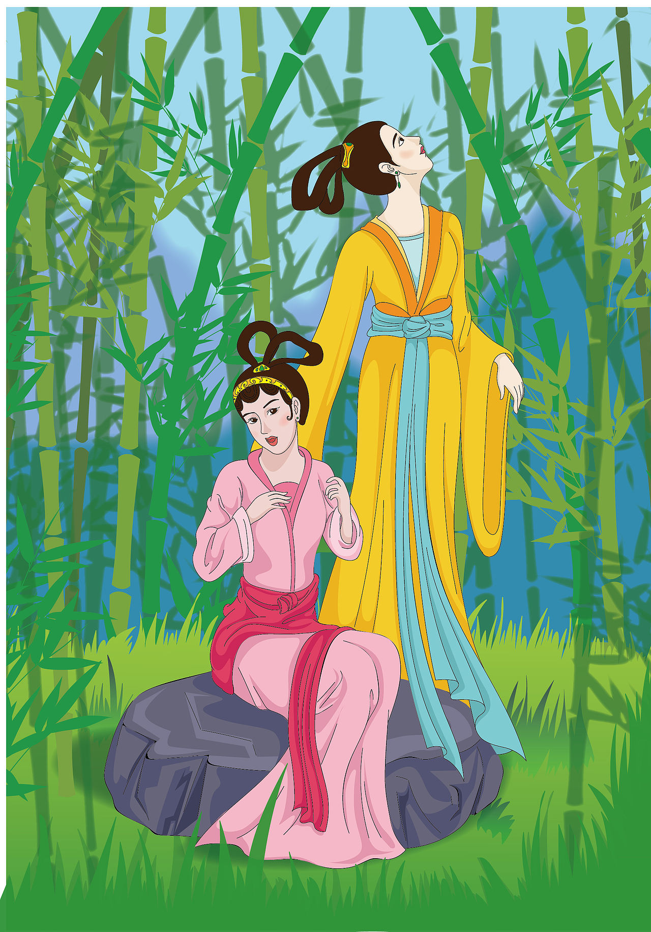 中国古代神话故事商业矢量插画（图ZMTU3NDQxOTYw） - 商业插画 - 站酷设计师miersha原创素材 - 站酷ZCOOL