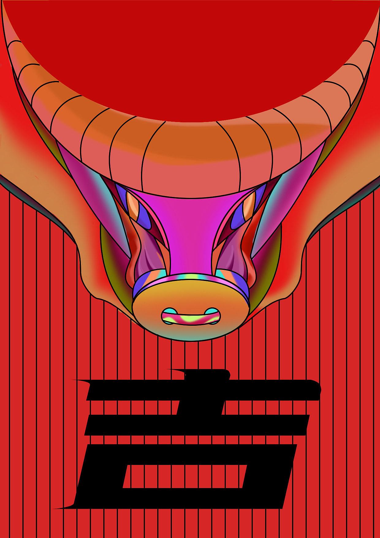 牛平面图案设计