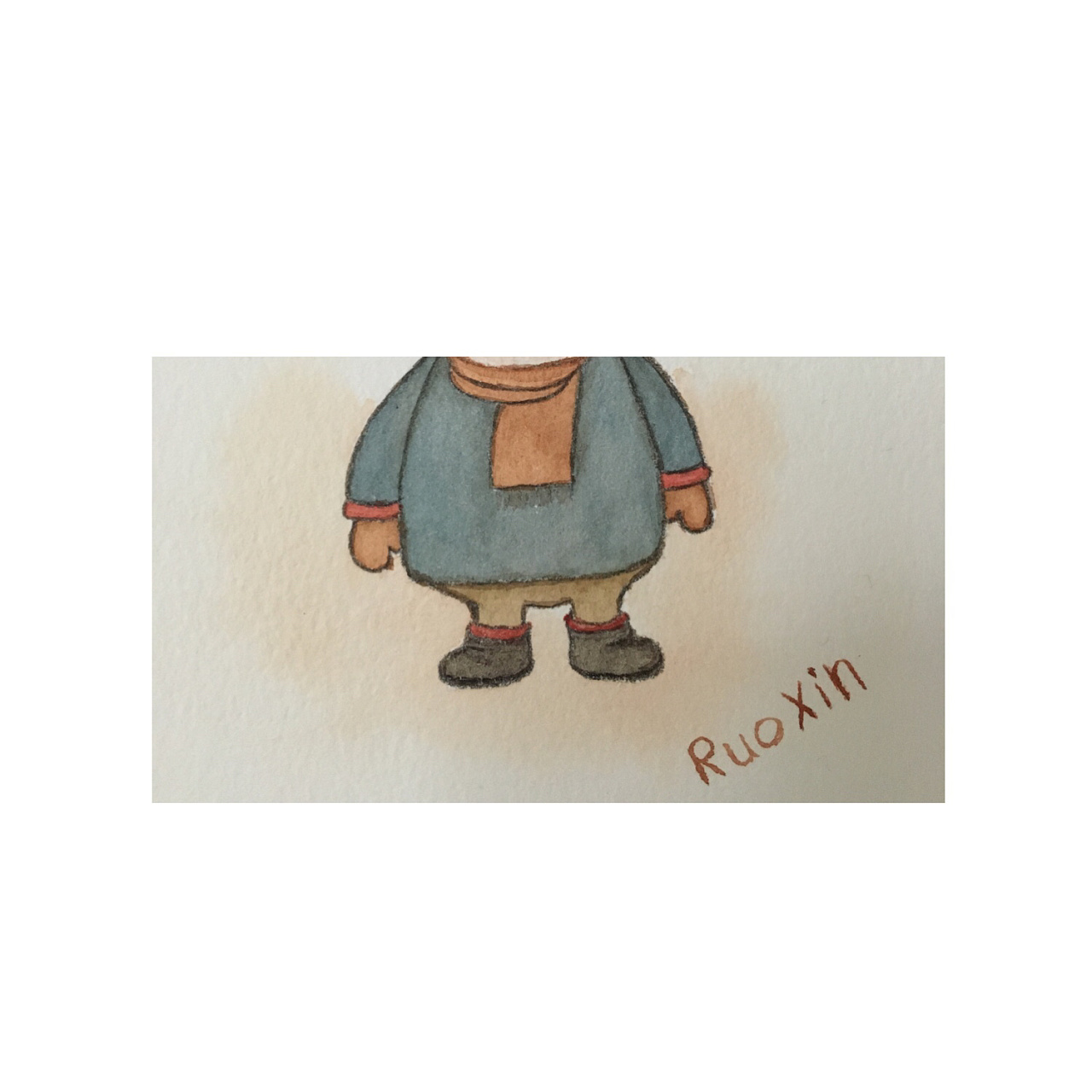 《亮点》原创水彩复古绘本卡通人物之小女孩:点点!