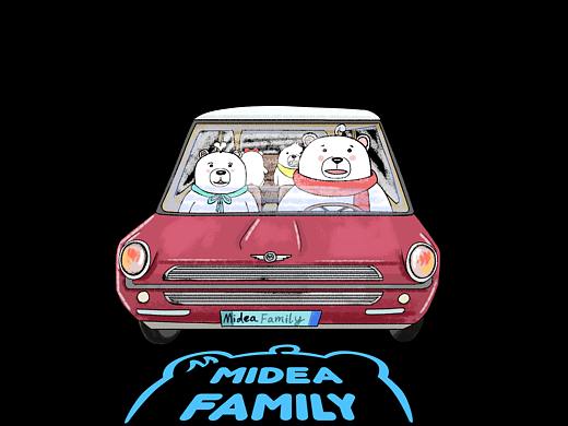 Midea Family 白白胖胖M熊 一家（个人主页-ZNDE3NjMwNjQ=） - IP形象 - 站酷设计师雨的脚步原创素材 - 站酷ZCOOL