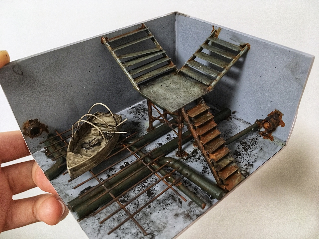 微缩场景模型《摆渡港口-今日歇业》