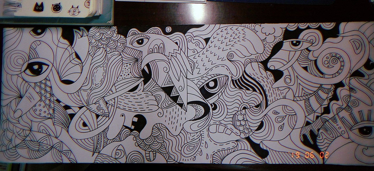 黑白彩色装饰画