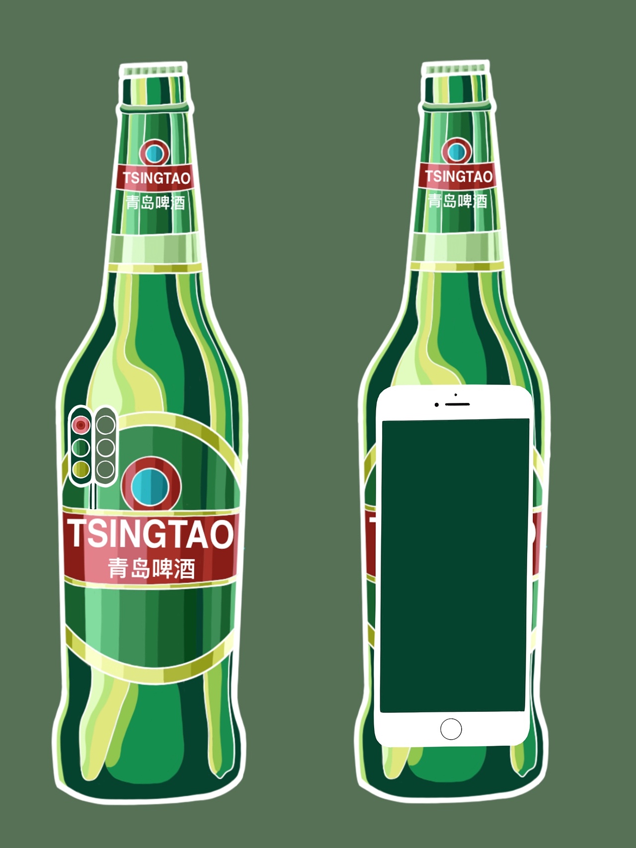 青岛啤酒插画旅游产品设计（图ZMjQwMDgzMDgw） - 宣传物料 - 站酷设计师废柴阿糕原创素材 - 站酷ZCOOL