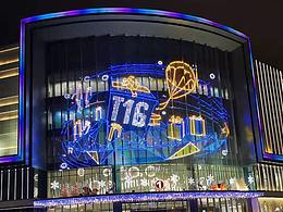 玻璃幕墙背贴灯饰画 工厂铭星厂家 定制商场墙体灯饰画