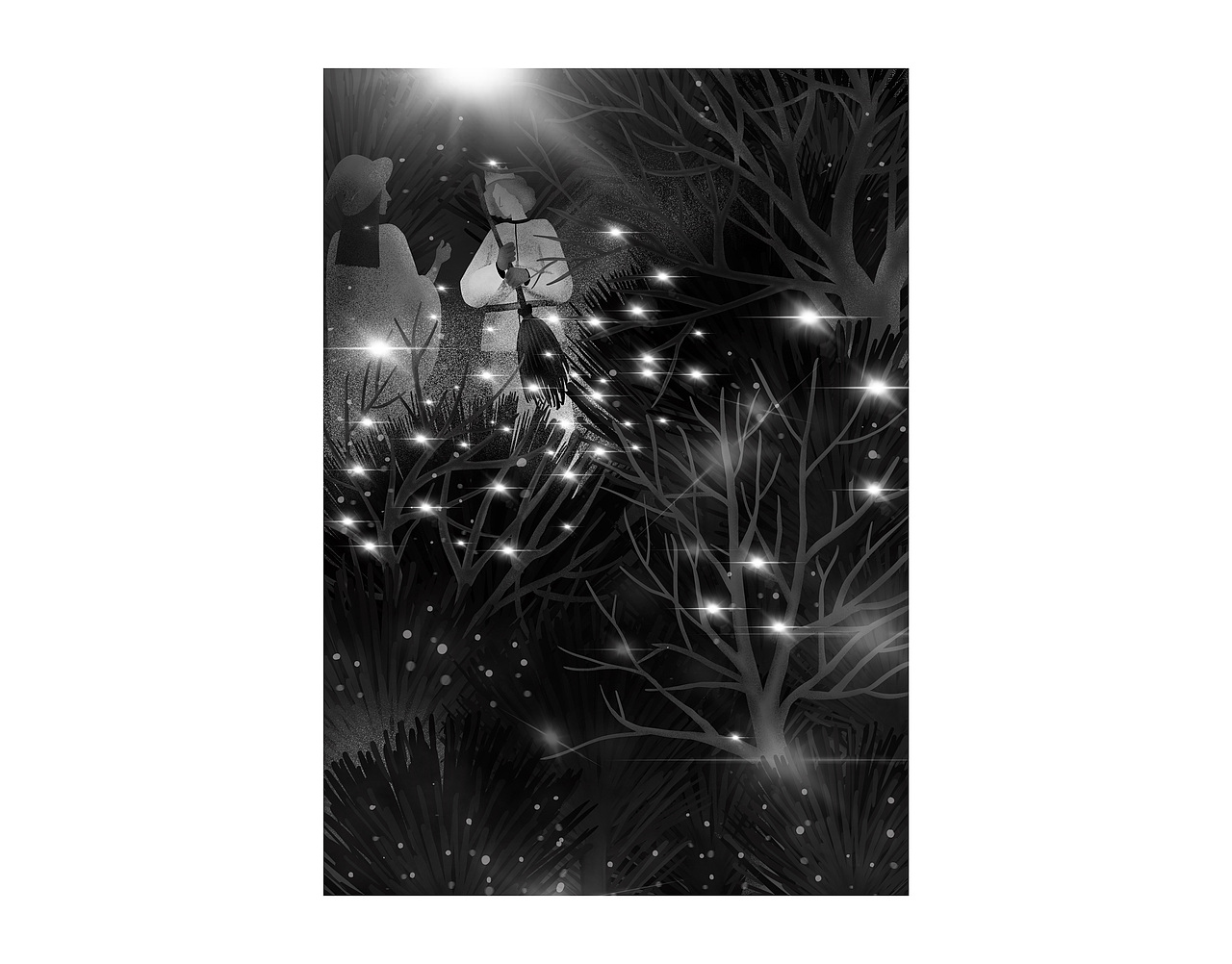 麦砚岛—黑白原创插图