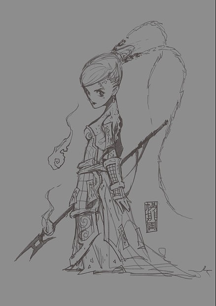 几张线稿&nbsp;本来想画个杨门女将的&nbsp;然后&nbsp;还