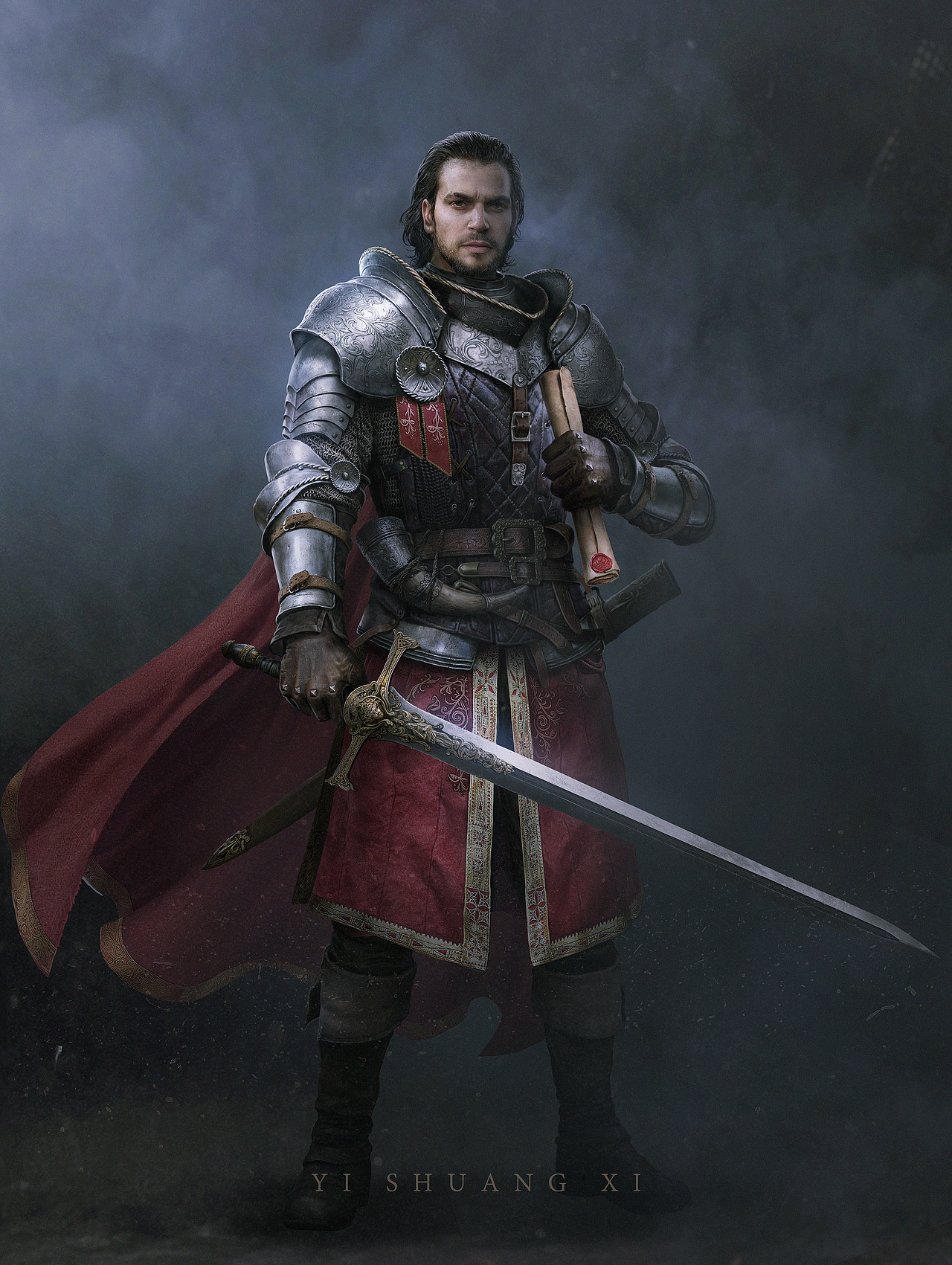 骑士| 角色立绘|插画|游戏原画|yiones亿万_原创作品-站酷zcool