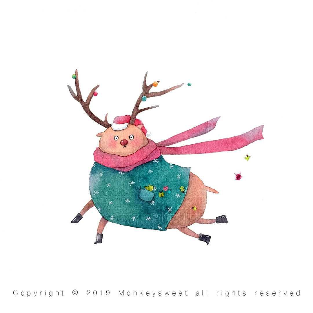 原创｜水彩｜一组可爱的圣诞系列（图ZMTkwMzU3Mjg4） - 创作习作 - 站酷设计师猫与亭原创素材 - 站酷ZCOOL