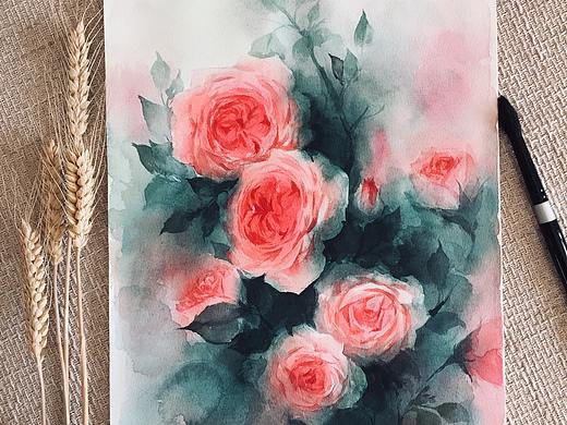 假期在家待着画的花花