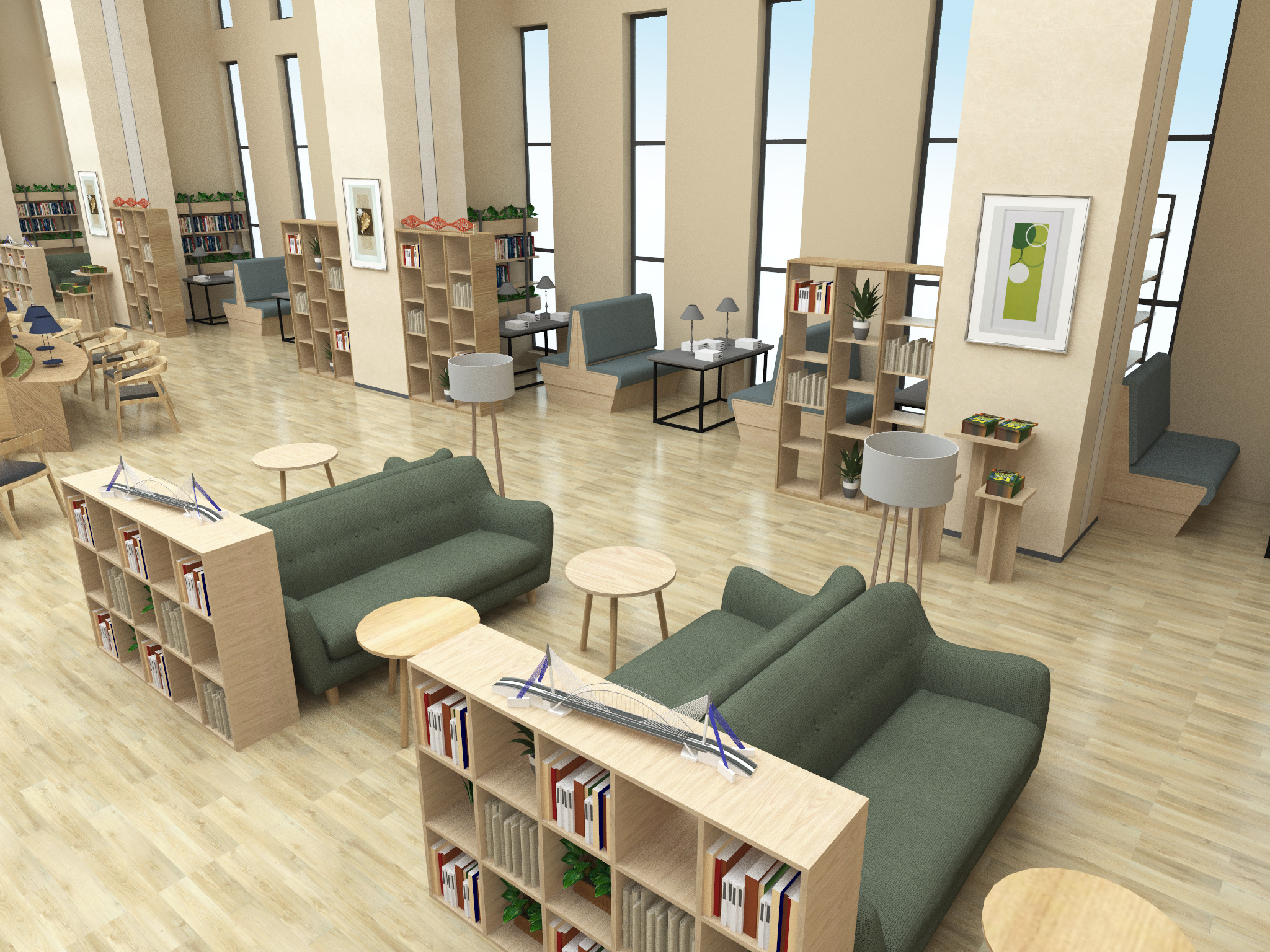 职工图书馆|空间|室内设计|春龙龙 - 原创作品 - 站酷 (ZCOOL)
