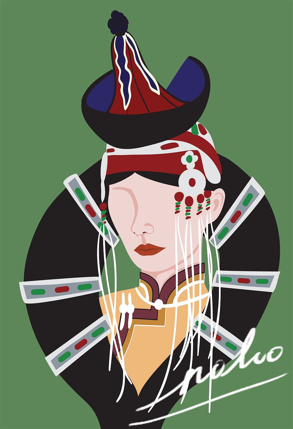 蒙古風格插畫（圖ZMjEyODM3NDky） - 商業(yè)插畫 - 站酷設計師noloo原創(chuàng)素材 - 站酷ZCOOL