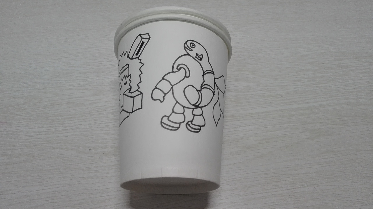 《纸杯涂鸦》（图ZMTIxNDgzNzY4） - 新锐潮流插画 - 站酷设计师猪头不是猪YY原创素材 - 站酷ZCOOL