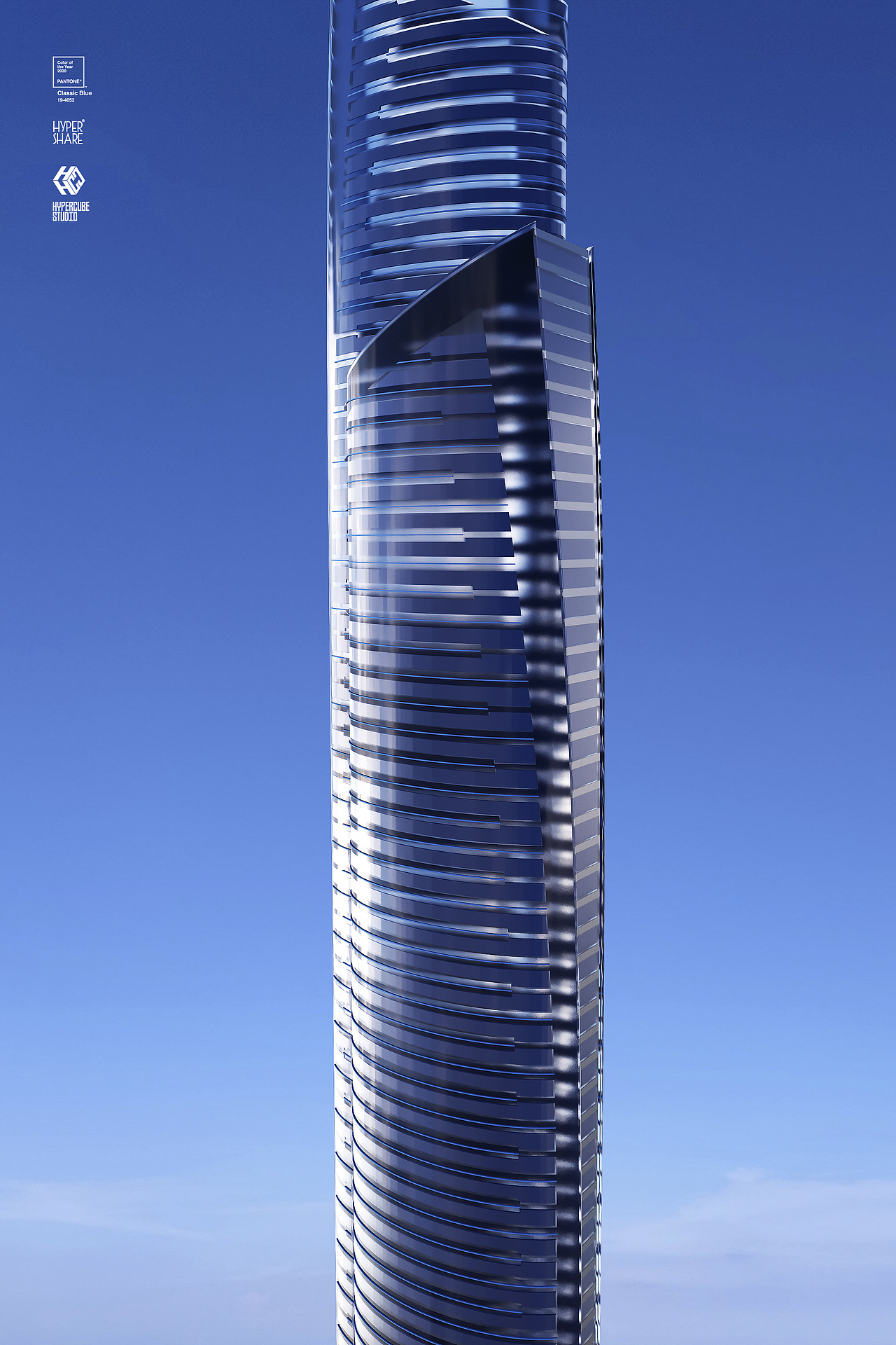 Architecture for classic blue of Pantone 2020