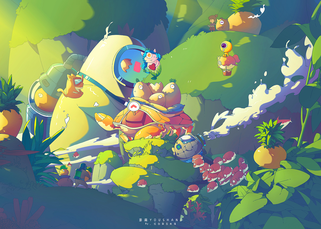 你想像的精灵，说不定住在·深海之下巨大螃蟹的背上（如果你喜欢游泳，请务必去试试潜水，那将是另一个奇妙世界。）