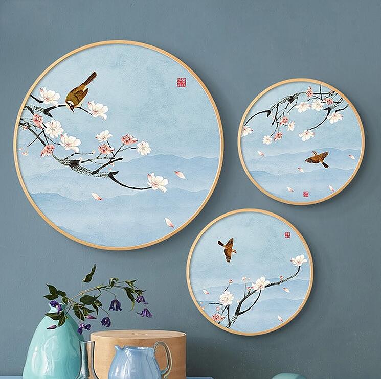 新中式圆画系列工笔花鸟