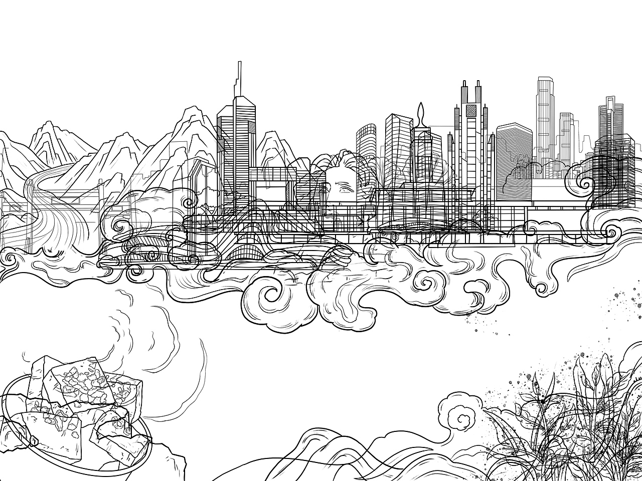国潮风城市插画系列——长沙（图ZMjY2MTgwODY0） - 商业插画 - 站酷设计师拾光拾美原创素材 - 站酷ZCOOL