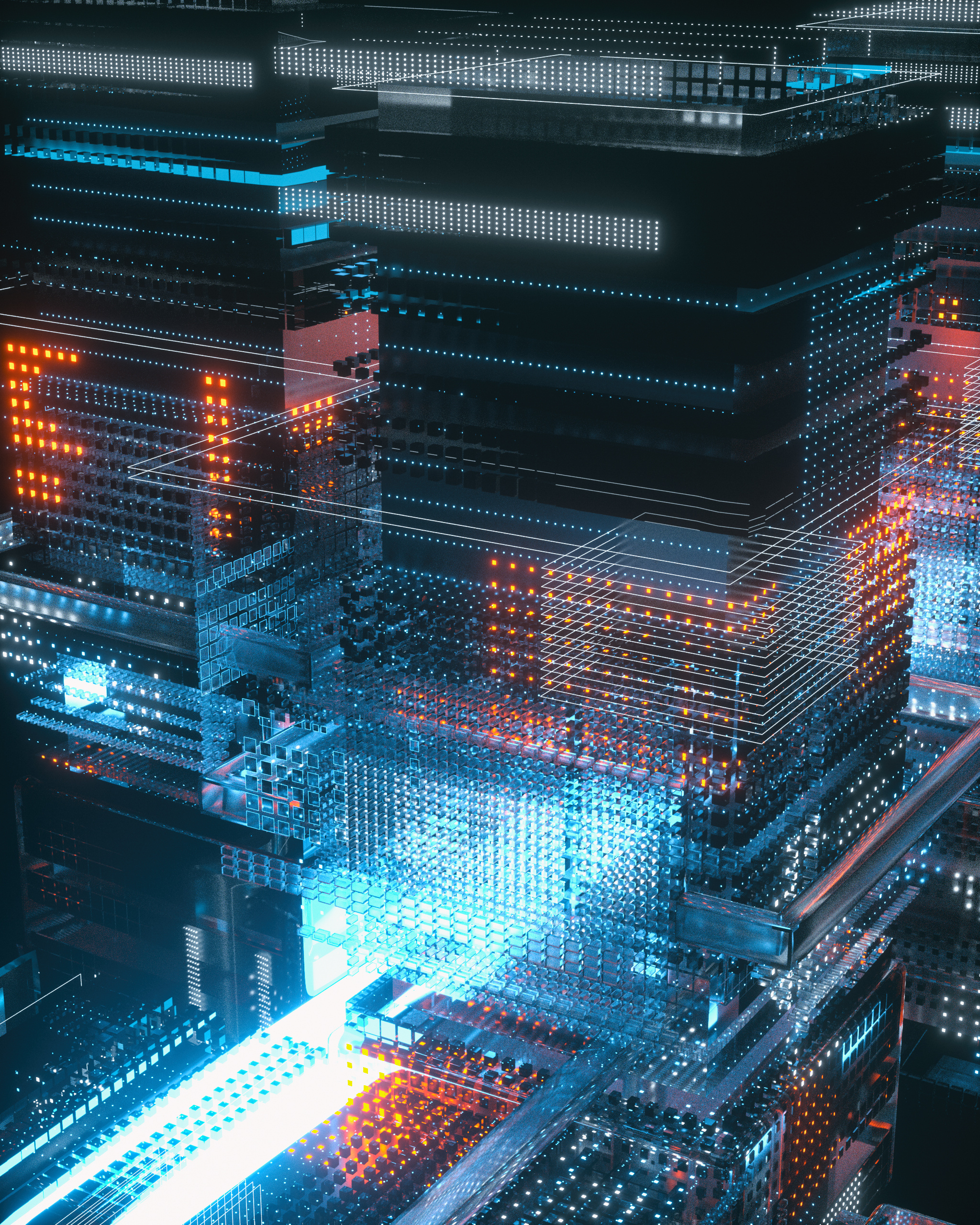 c4d场景金属工业科幻机械科技未来3d模型工程临摹作品