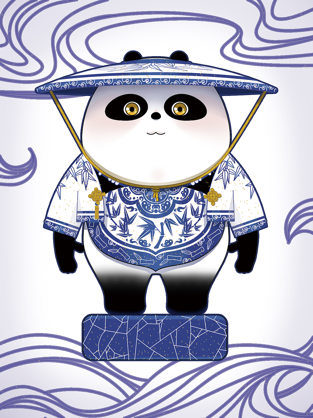 青花瓷的特点在于颜色——白和蓝.