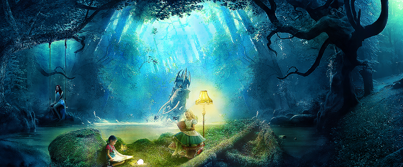 五一合成大片:精灵 少女 读书 奇幻