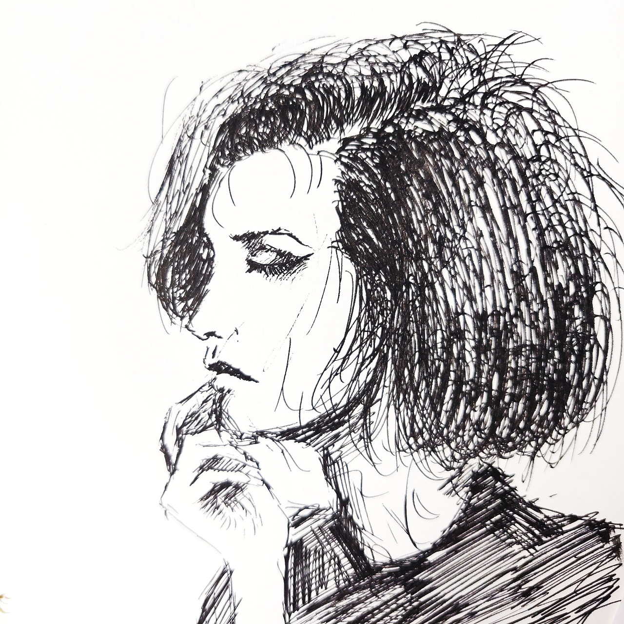 手绘作品水笔插画