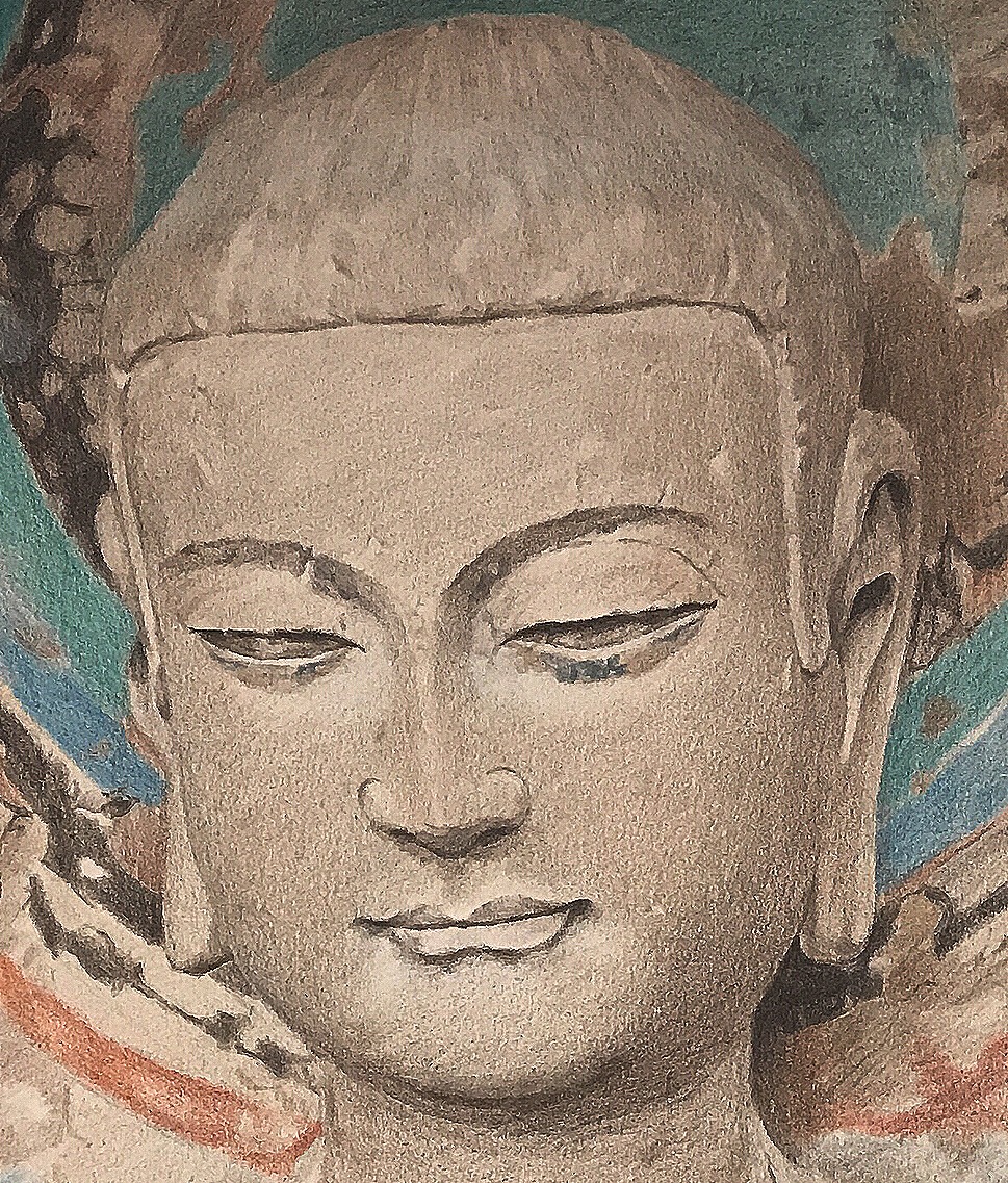 彩铅作品:麦积山石窟佛像