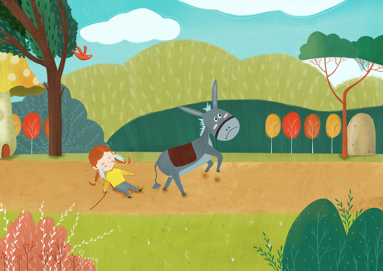 儿歌插画小毛驴