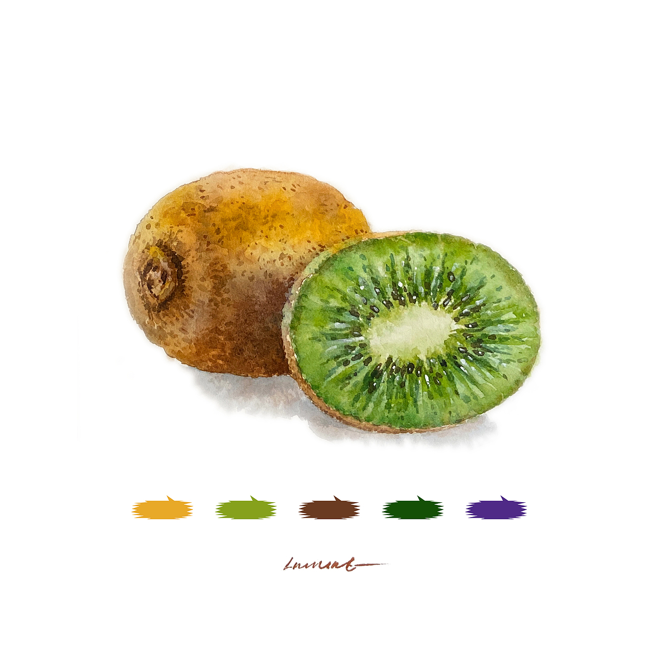 水彩美食水果水彩水果绘画