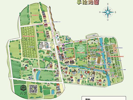 海宁美洋洋营地研学路线导览示意图手绘地图h5景区程序