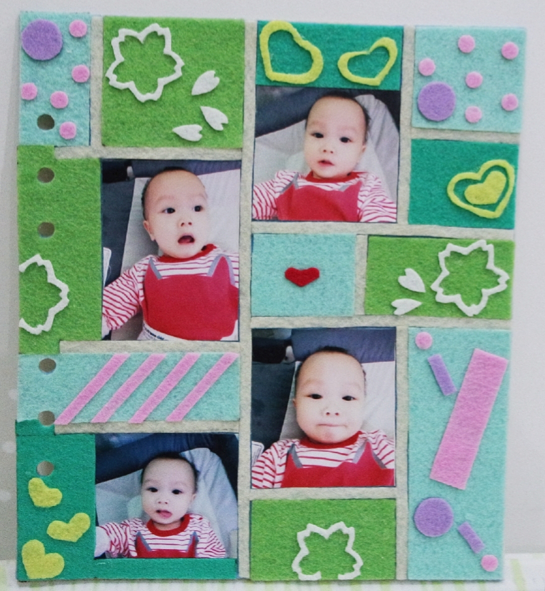 【九】表情连拍(2)
照片是Winter 8个月<br>这里是将页面分割很多个小格子,每个格子的内容都不一样,颜色更丰富,Winter的表情也很丰富喔…