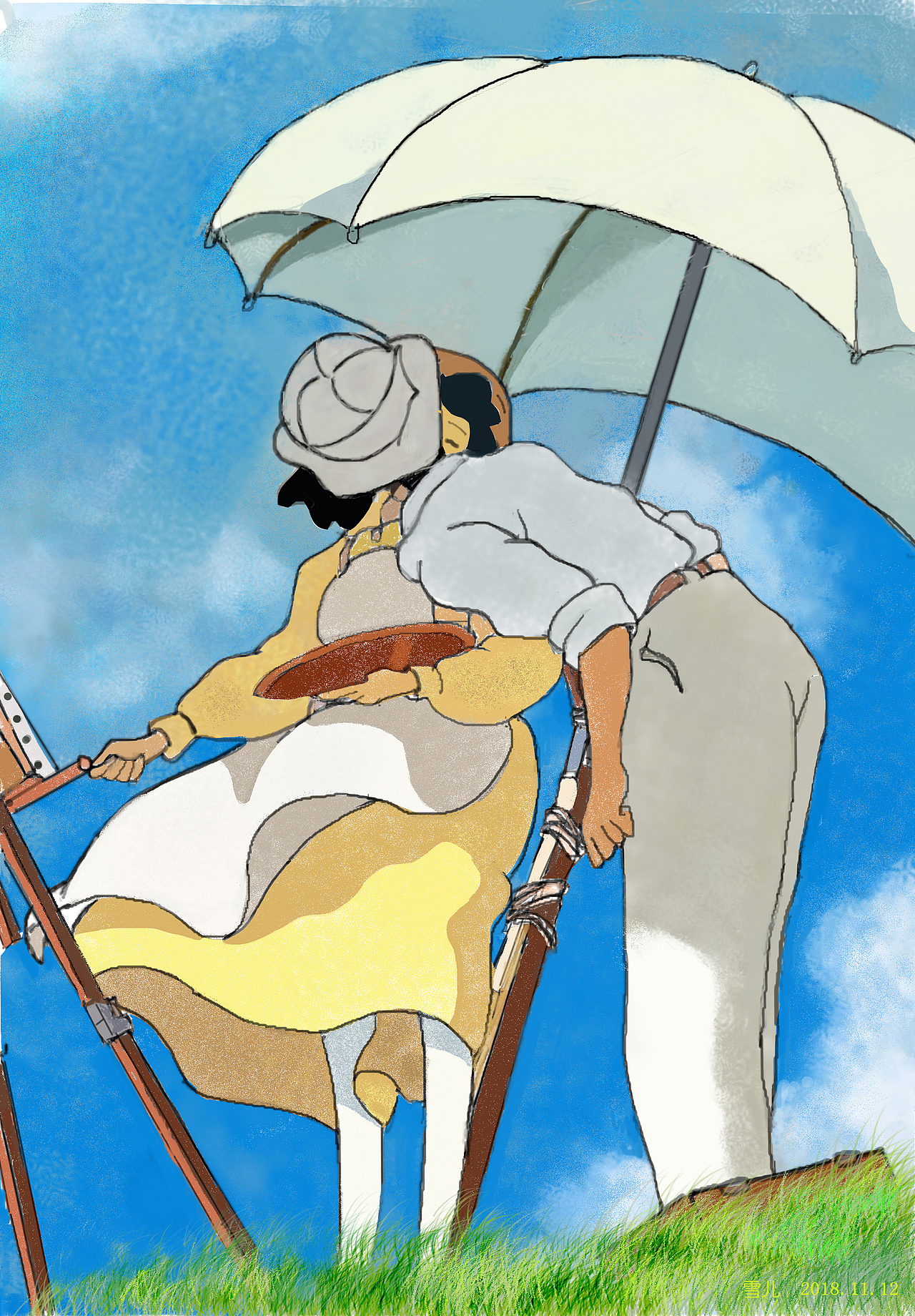 临摹宫崎骏起风了