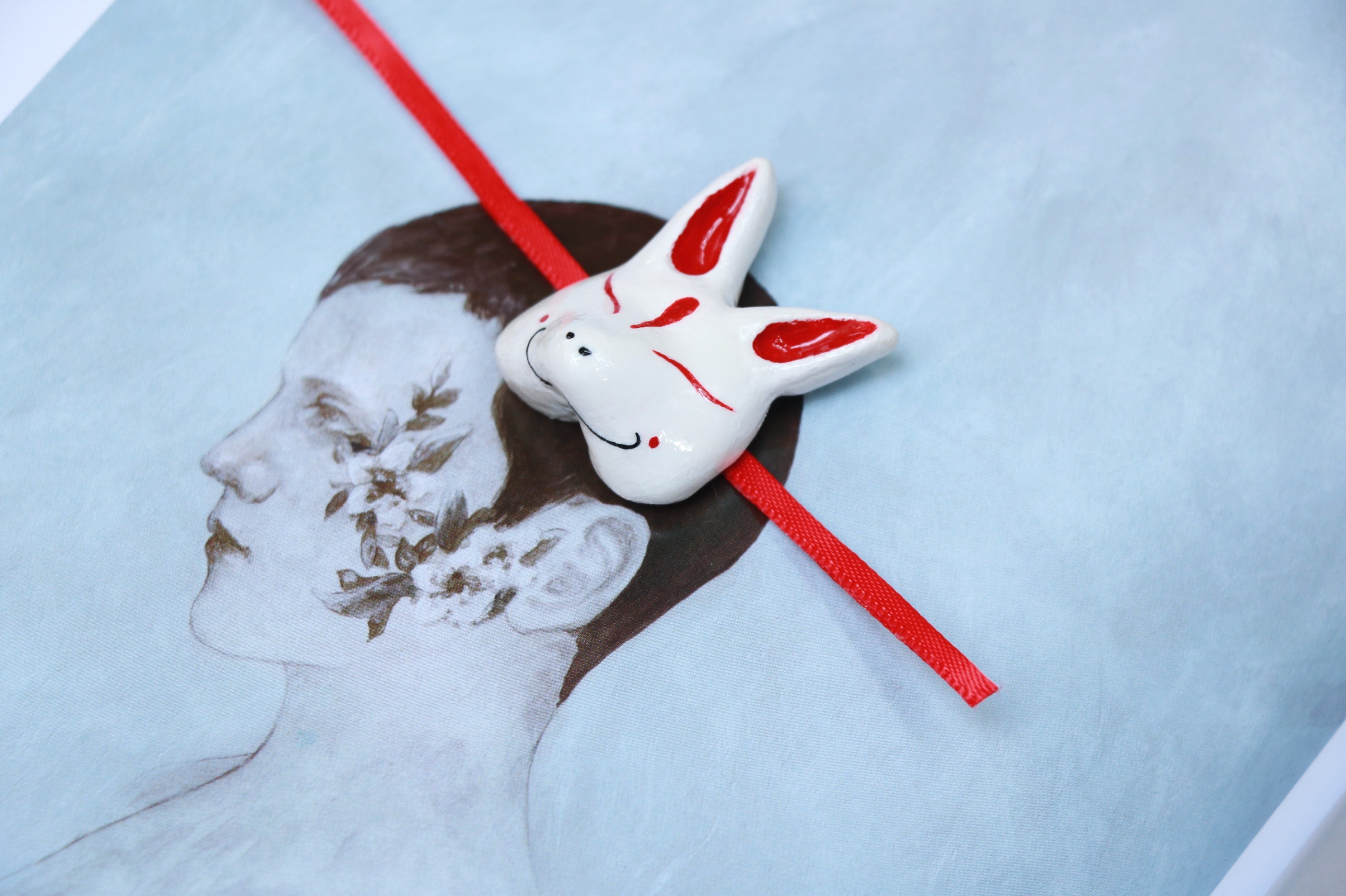 做了几个渣粘土小狐狸面具