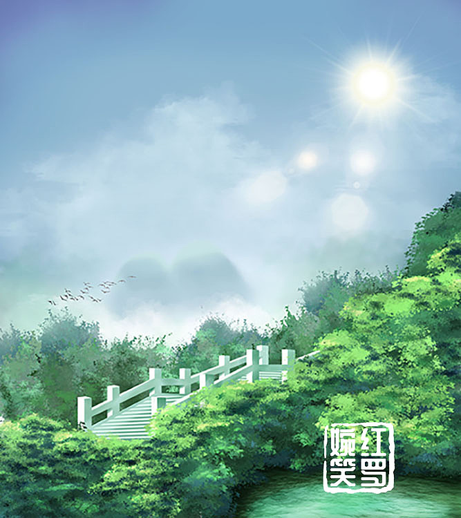 野外绿叶白桥（图ZMTk2NDg3MjQ0） - 商业插画 - 站酷设计师红罗婉笑原创素材 - 站酷ZCOOL