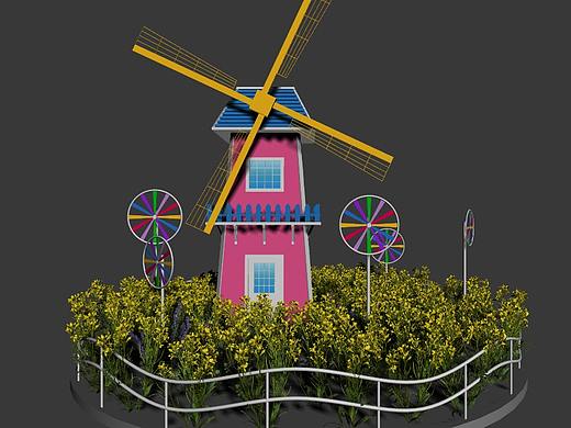 春季美陈，仿真油菜花主题美陈设计分享，蚂蚁美陈