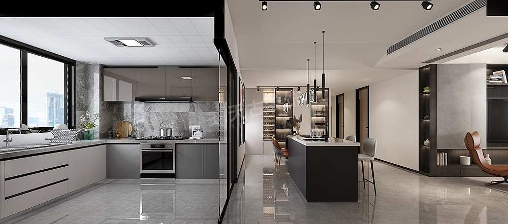 龙湖春江天境装修,意式轻奢风格大平层设计效果图