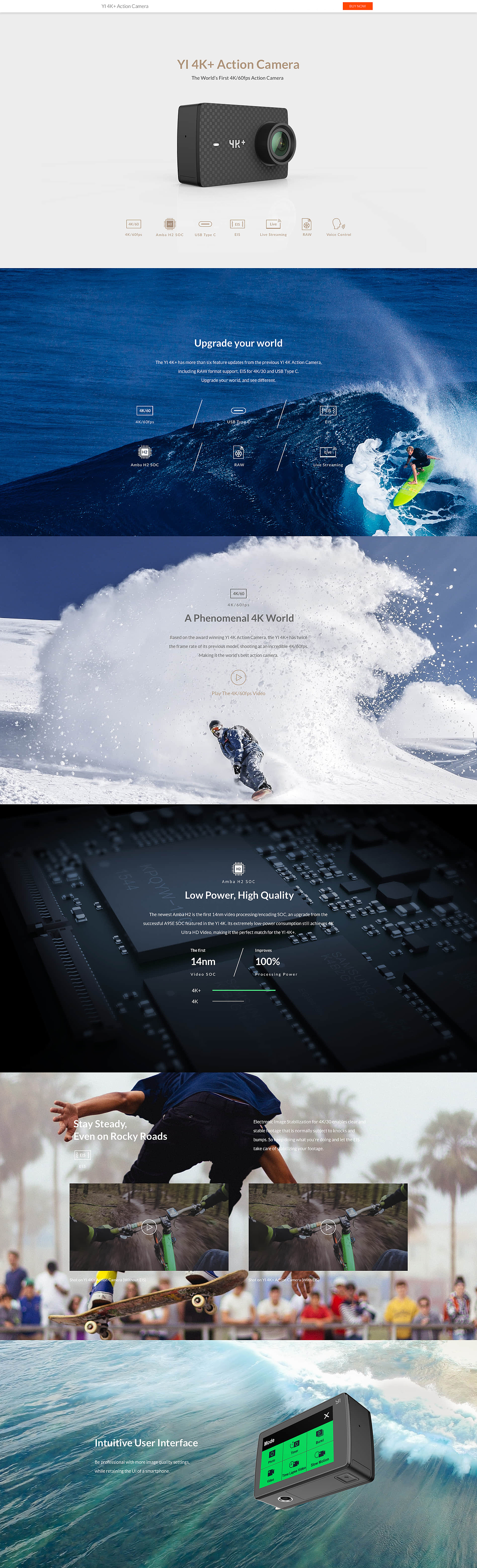 小蚁4K+运动相机海外官网详情页（图ZMTE2MzI1MzE2） - 企业官网 - 站酷设计师阳光寿司卷棉被原创素材 - 站酷ZCOOL