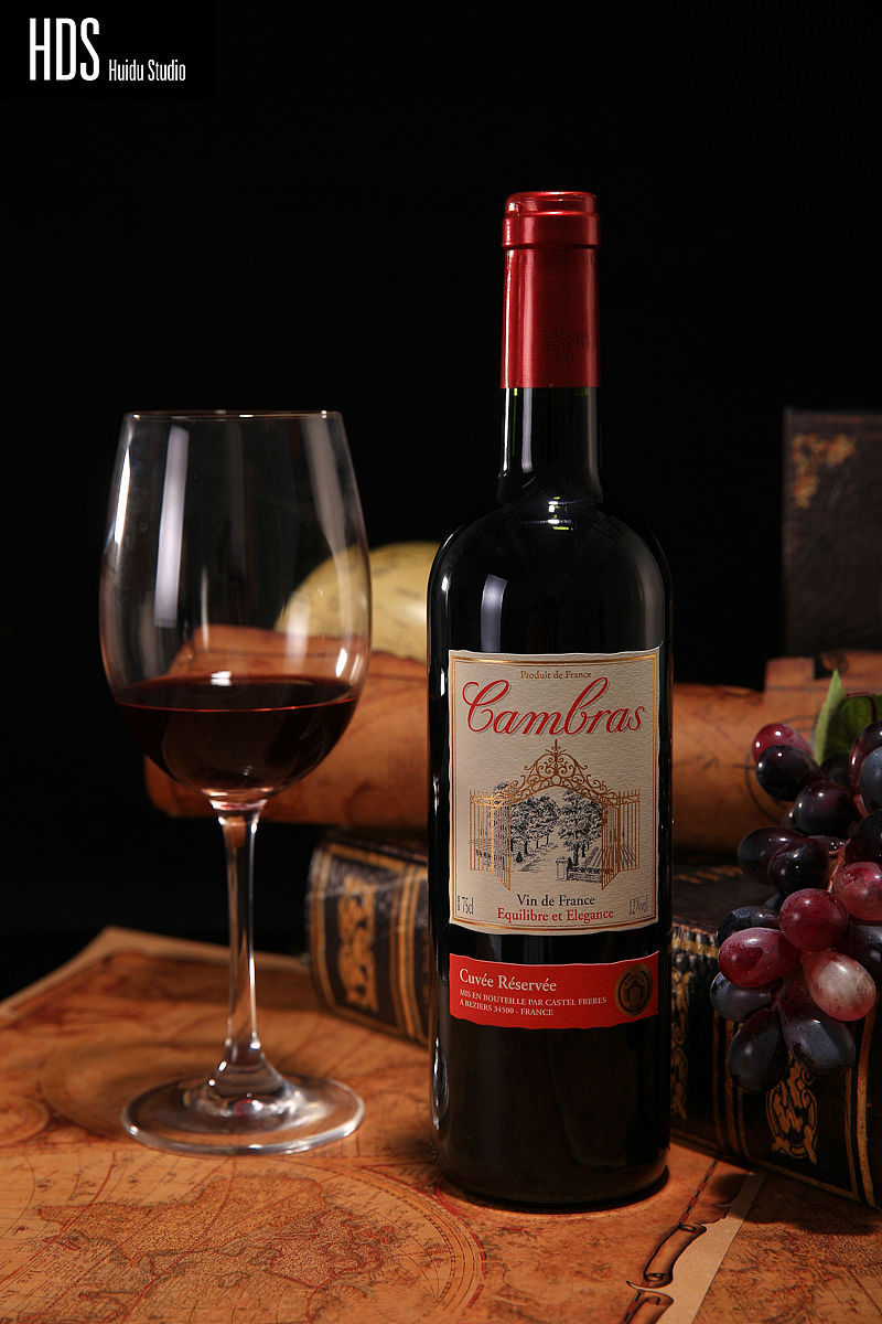 红酒静物实景拍摄