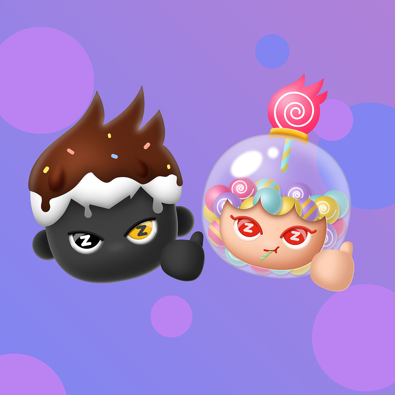 酷小z和红小火|平面|ip形象|魔丽圈圈_原创作品-站酷zcool