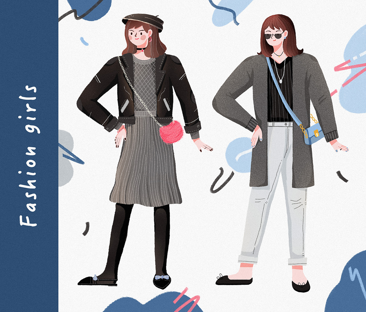 Girls（图ZMjM2Mzg3NDYw） - 艺术插画 - 站酷设计师MinniJiang原创素材 - 站酷ZCOOL