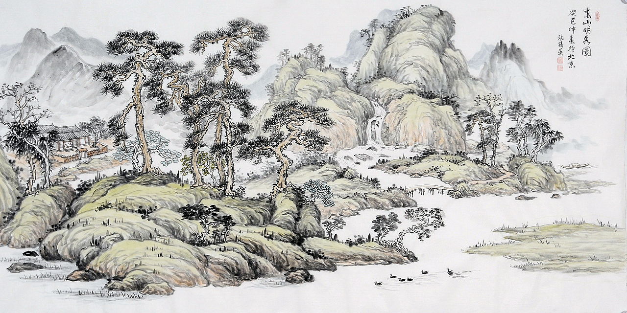 老师张胜英山水画（图ZMTM4MzYxMTM2） - 绘画 - 站酷设计师阻尼原创素材 - 站酷ZCOOL