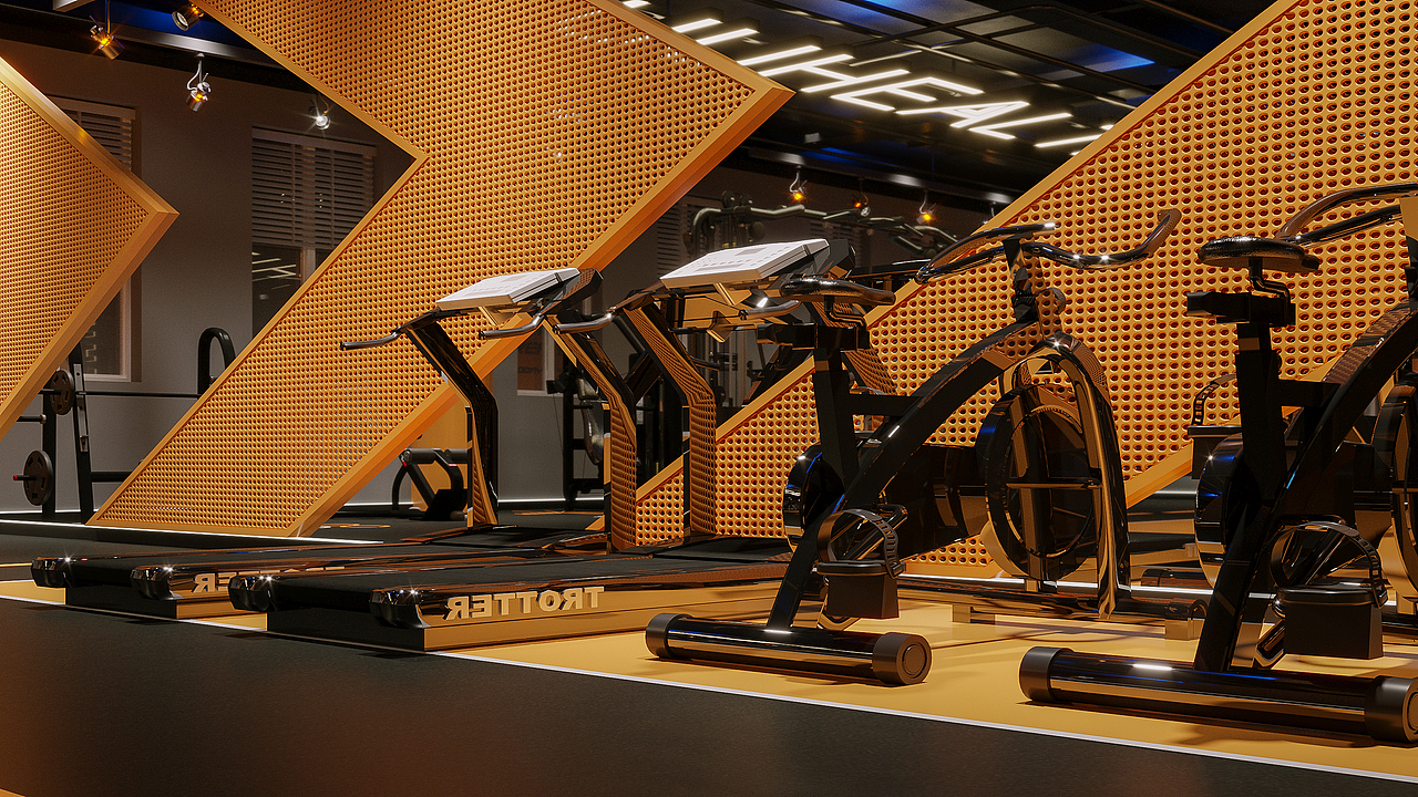 现代丨健身房（图ZMjQ4OTAyODg0） - 商业空间设计 - 站酷设计师奕阳视觉设计原创素材 - 站酷ZCOOL