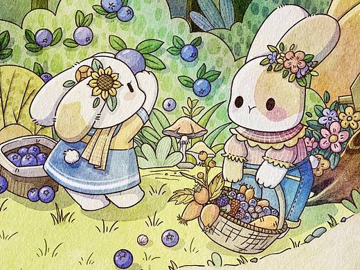 收获了（个人主页-ZNjc1NTY5NTI=） - 儿童插画 - 站酷设计师蜜桃配乌龙原创素材 - 站酷ZCOOL